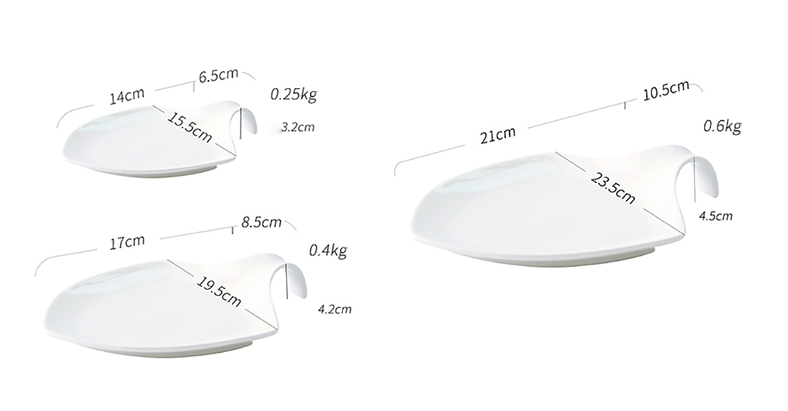 Dĩa kiểu gốm porcelain McAllen MA010 đựng thức ăn trưng bày.