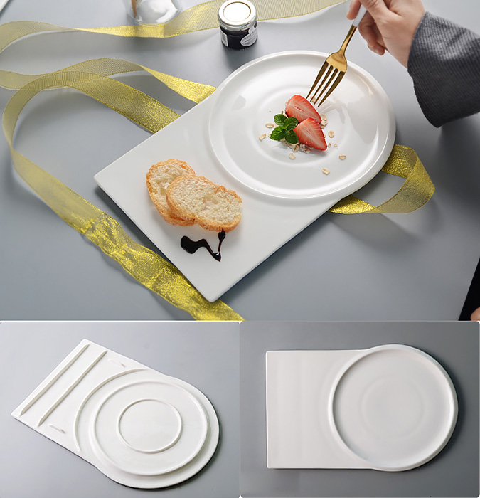 Dĩa kiểu gốm porcelain McAllen MA012 đựng thức ăn sang trọng.