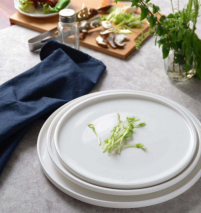 Dĩa tròn gốm trắng porcelain McAllen MA021 cho nhà hàng khách sạn.