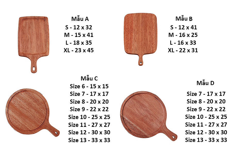 Thớt gỗ đựng thức ăn nhà hàng quán ăn Muxiao MU001
