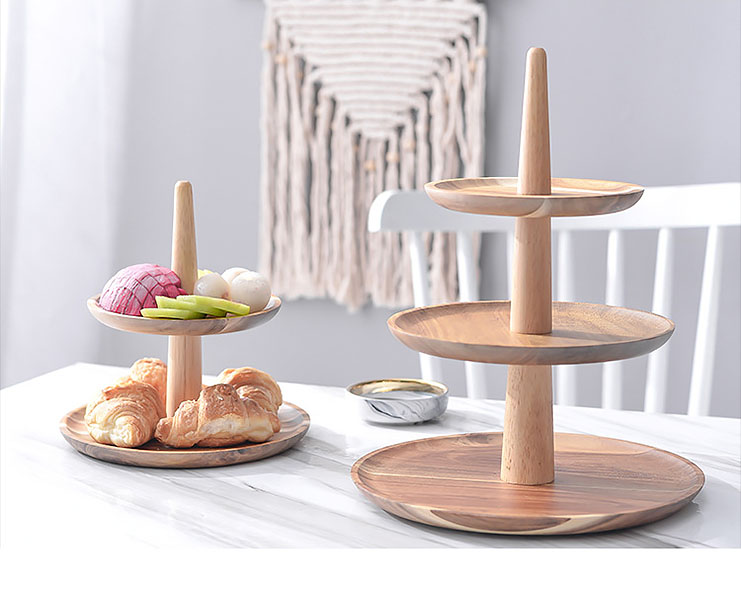 Kệ đựng bánh kẹo 3 tầng bằng gỗ SM110 cho tiệc buffet trà đạo