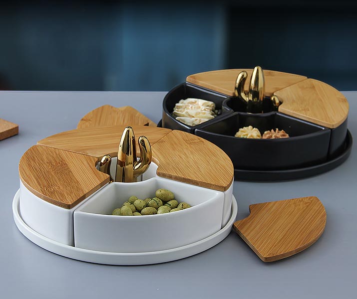 Khay hộp đựng bánh kẹo gốm sứ Feng ZH001.