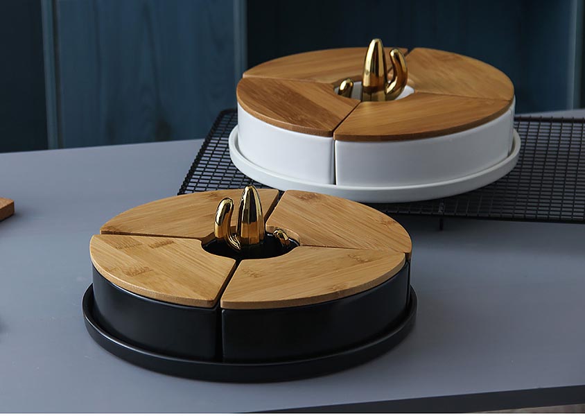 Khay hộp đựng bánh kẹo gốm sứ Feng ZH001.