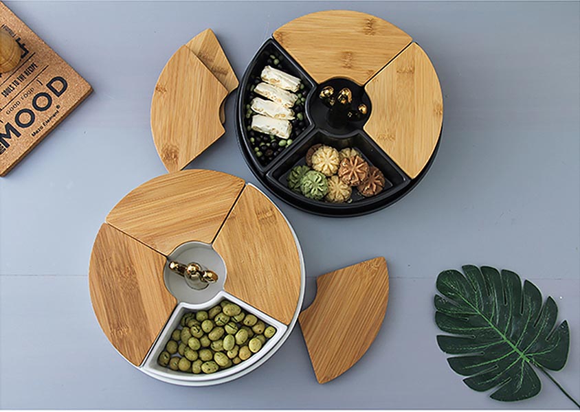 Khay hộp đựng bánh kẹo gốm sứ Feng ZH001.