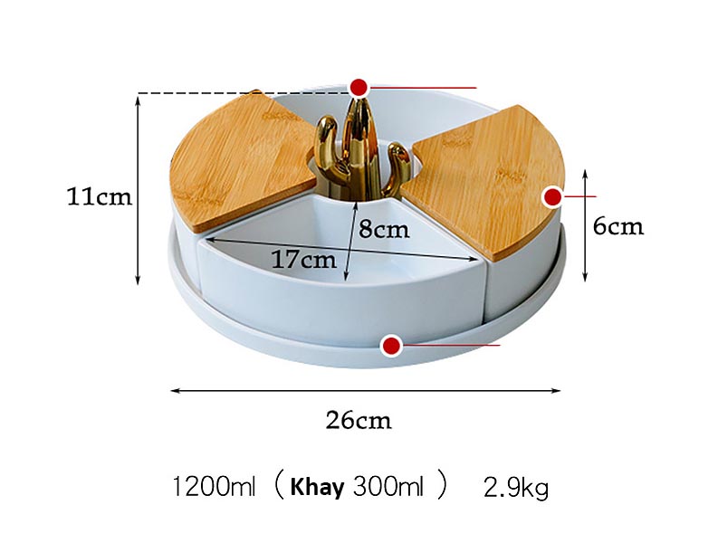 Khay hộp đựng bánh kẹo gốm sứ Feng ZH001.