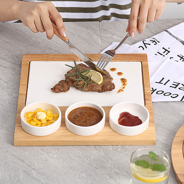 Bộ khay dĩa kèm chén gia vị gốm sứ OneName ON007.