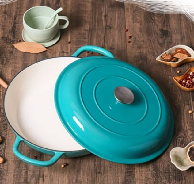 Nồi gang tráng men ăn lẩu hấp hải sản 30cm Tasty N30