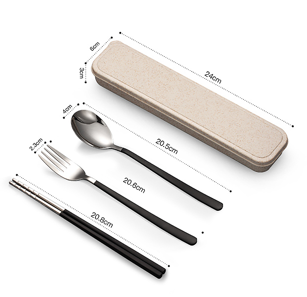 Bộ hộp đũa muỗng nĩa inox 304 Vandhome A07013.