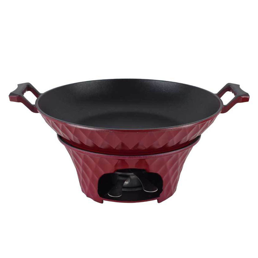 Bộ chảo hâm nóng thức ăn kèm bếp cồn Ouge OG711 ăn các món lẩu khô, hải sản