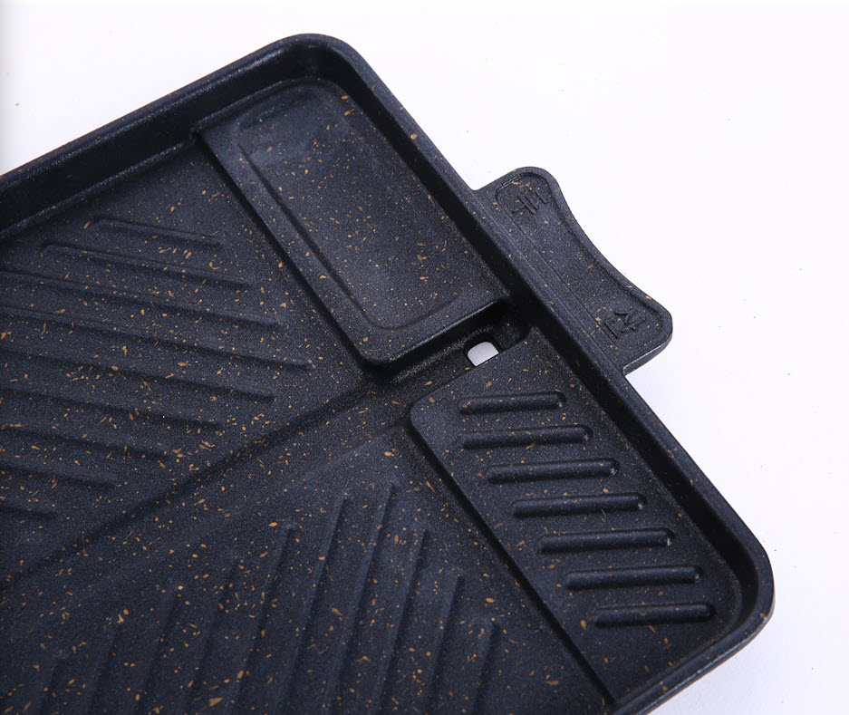 Vỉ nướng thịt 33x26cm nhôm đúc phủ đá Maifan có rãnh thoát dầu VN02