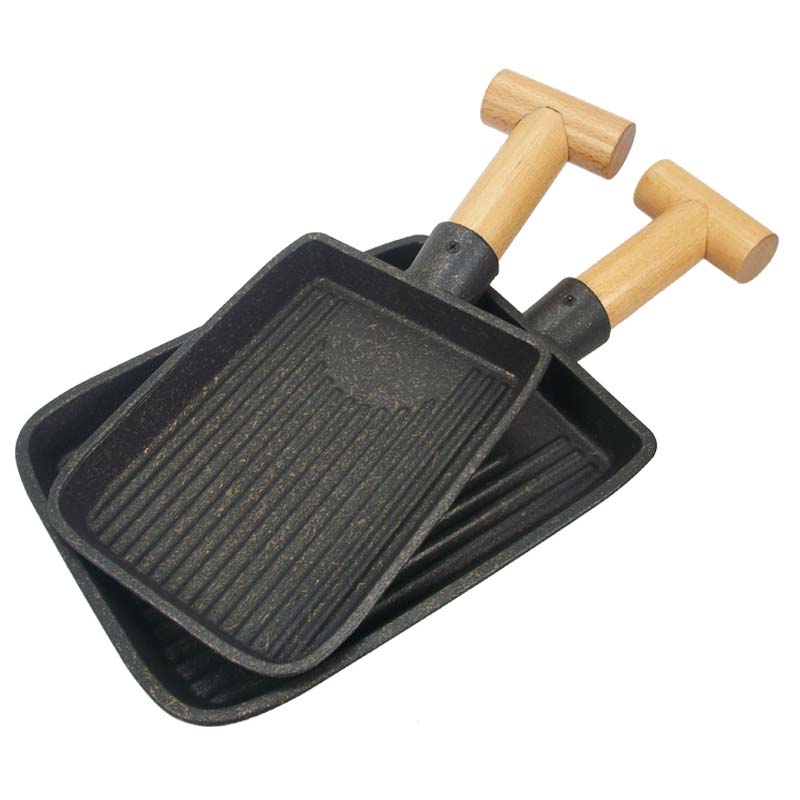 Chảo nướng hợp kim nhôm tay cầm gỗ CN01