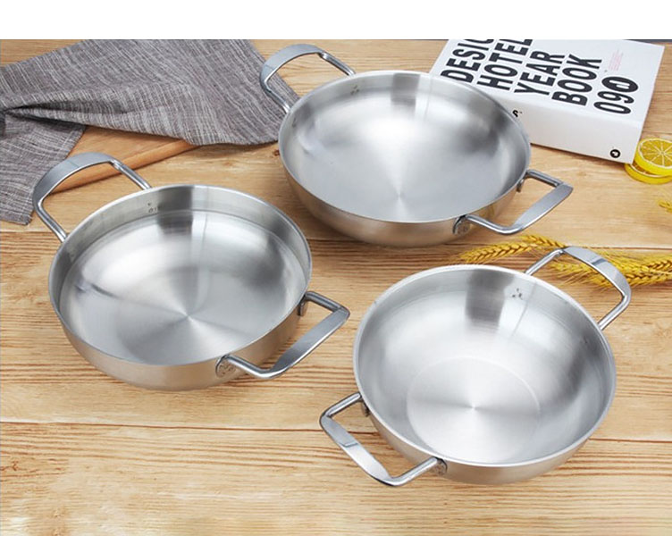 Nồi thố lẩu 2 quai inox 201 đựng thức ăn NT01