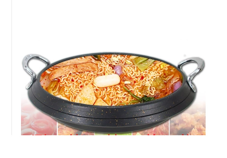 Nồi lẩu Hàn Quốc size 26-28cm hợp kim nhôm phủ đá maifan YS011