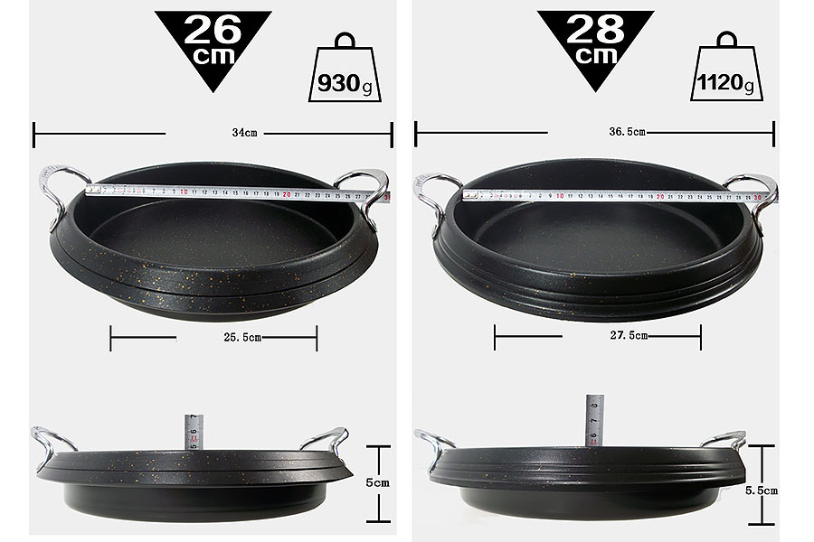 Nồi lẩu Hàn Quốc size 26-28cm hợp kim nhôm phủ đá maifan YS011
