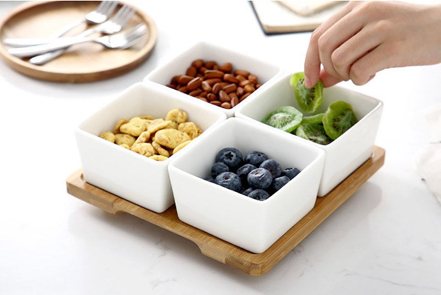 Khay đựng bánh kẹo sứ Mihome MH001
