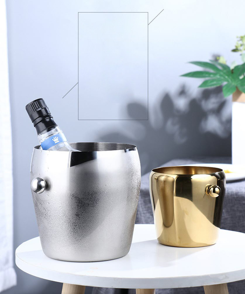 Xô đá inox 304 mạ vàng ướp rượu bia Millai ML5437
