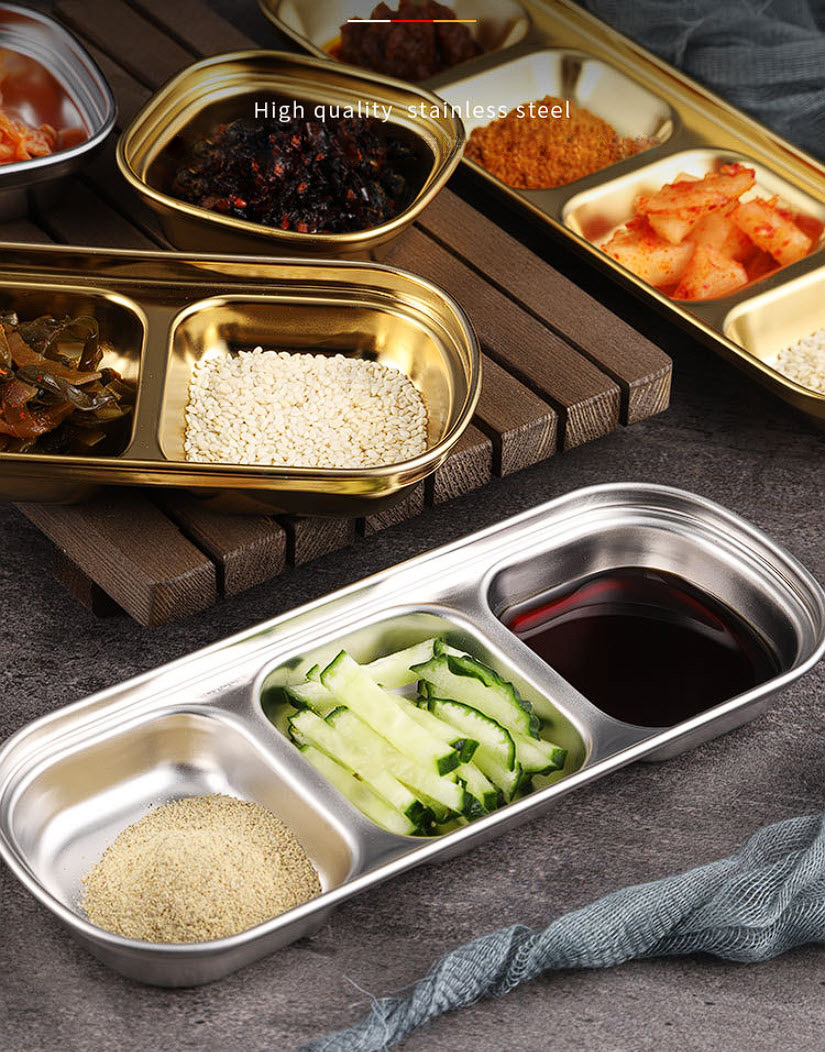 Khay đựng nước chấm nước sốt gia vị 1-4 ngăn inox 304 HX33
