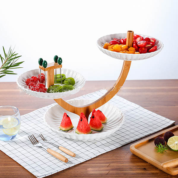 Kệ đựng trái cây bánh kẹo gốm sứ Hong HM001.