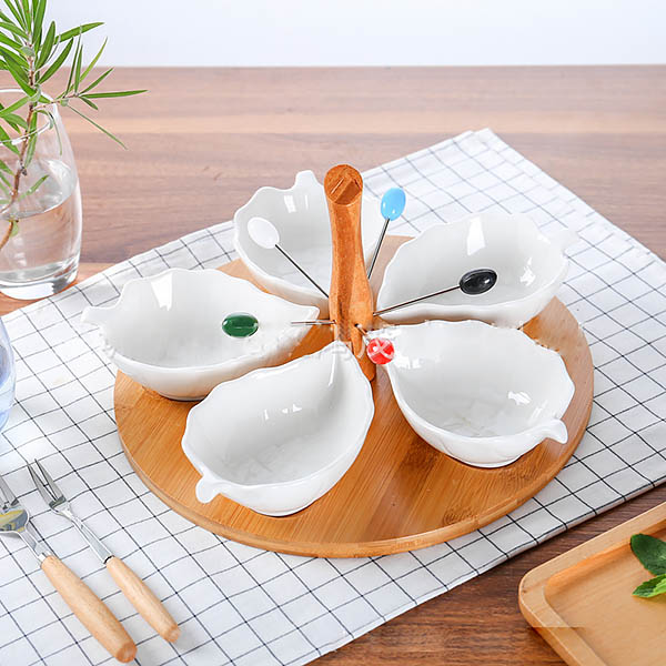 Khay đựng bánh kẹo trái cây gốm sứ Hong HM003.