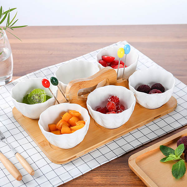 Khay đựng bánh kẹo trái cây gốm sứ Hong HM005.