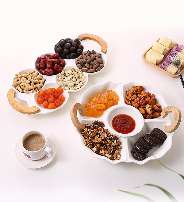 Khay đựng bánh kẹo trái cây gốm sứ Daihe DH001.