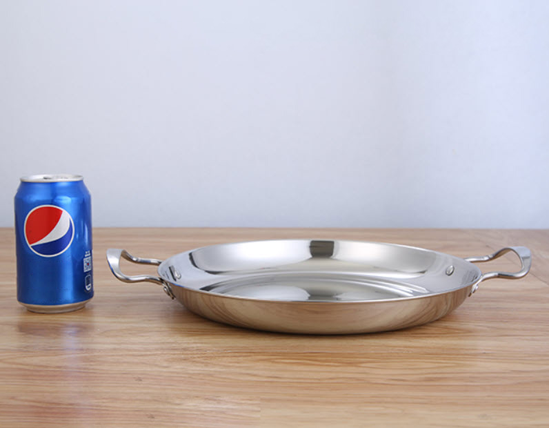 Chảo inox đáy bằng 2 quai Leershun XLX01