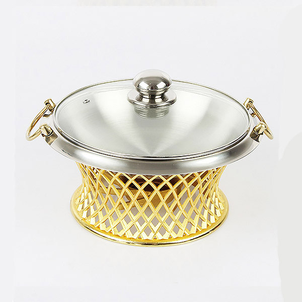 Bộ chảo inox hâm nóng thức ăn kèm bếp cồn nhôm cho Nhà Hàng OEM TS01