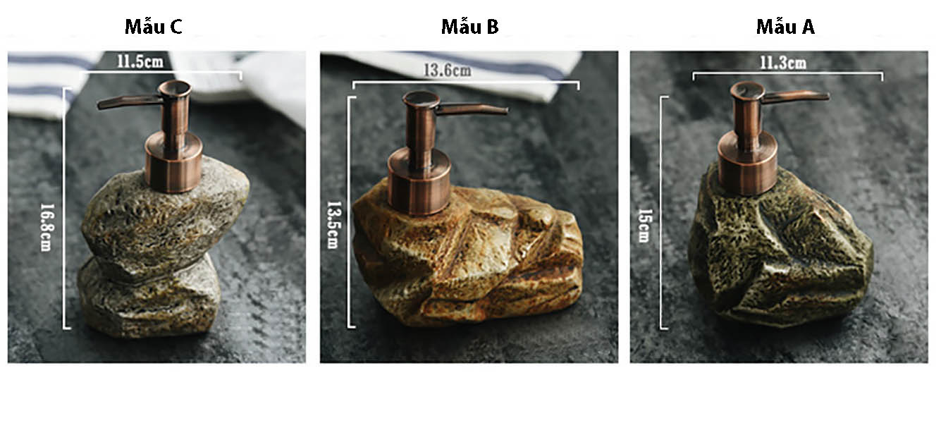 Bình đựng xà bông rửa tay hình viên đá ngộ nghĩnh RYP001