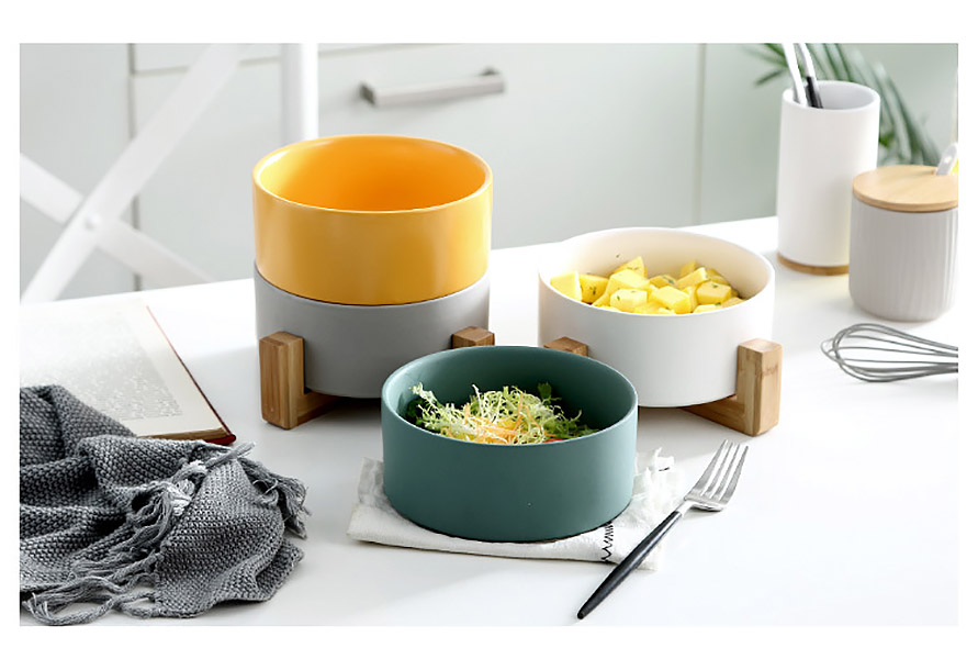 Tô sứ porcelain hình trụ có khay đỡ Ximi XM001