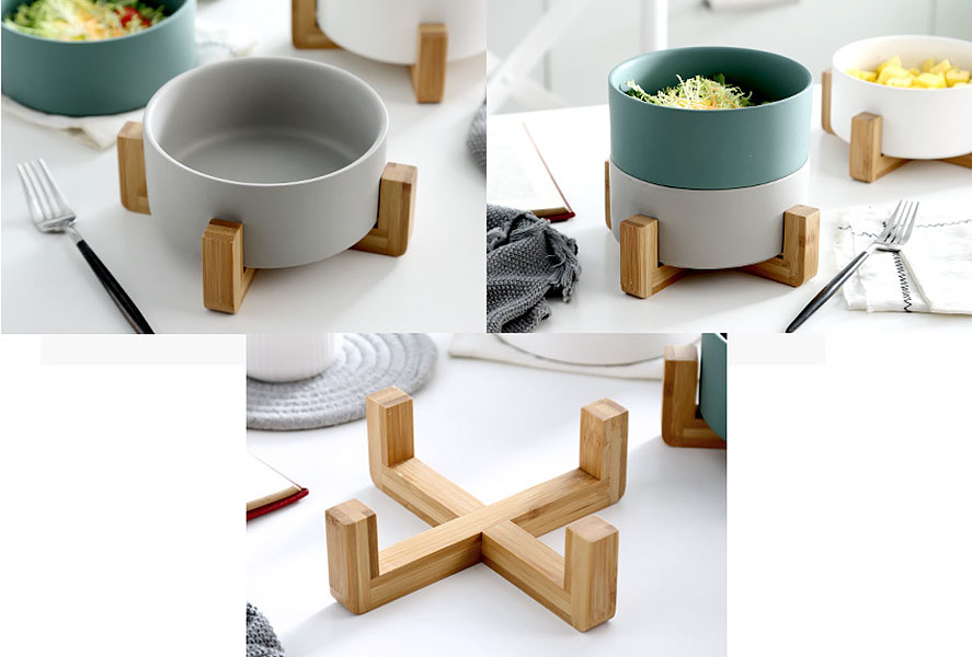 Tô sứ porcelain hình trụ có khay đỡ Ximi XM001