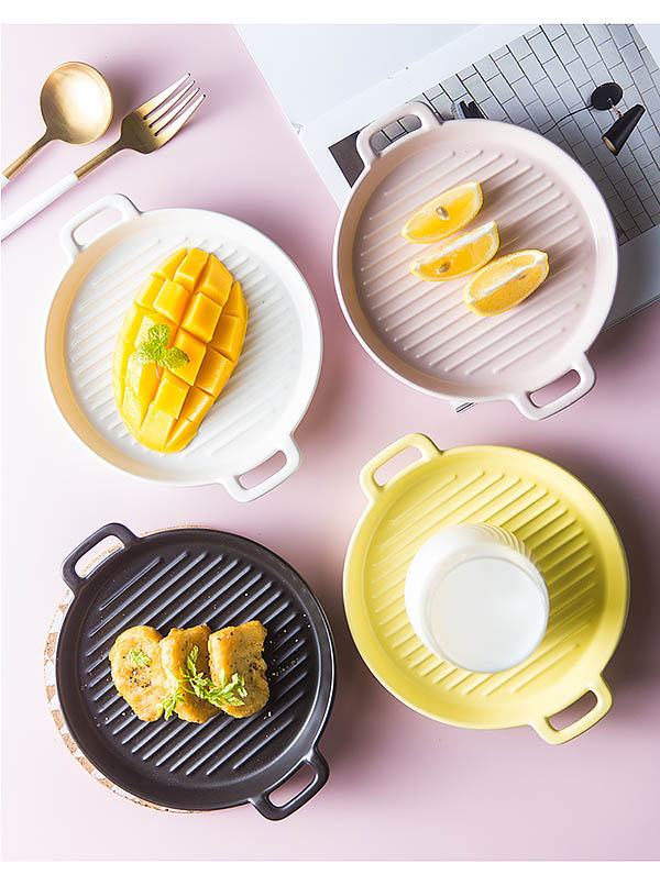 Dĩa sứ 2 quai đựng thức ăn Dali DL009.