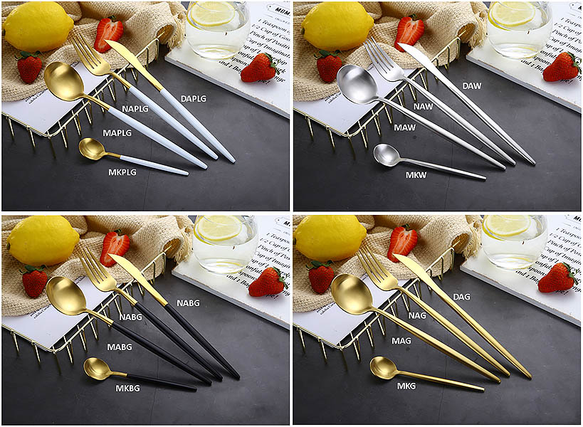 Bộ dao muỗng nĩa inox 304 mạ vàng MTZJ MT002.