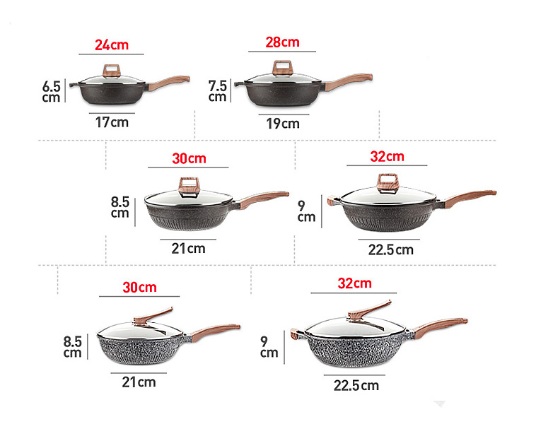 Chảo chống dính tay cầm gỗ nắp kiếng K&I KI10S