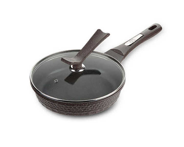 Chảo chống dính 24cm tay cầm nắp kiếng đáy từ K&I KIJG1824M.