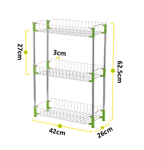 Kệ đựng đồ nhà bếp inox 3 tầng Venture VT002.