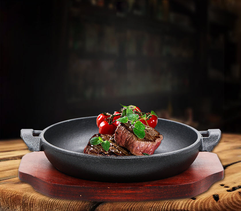 Chảo gang đựng tháp sườn cay, cơm chiên, cà ri, lagu size 20-22cm OEM SL2036