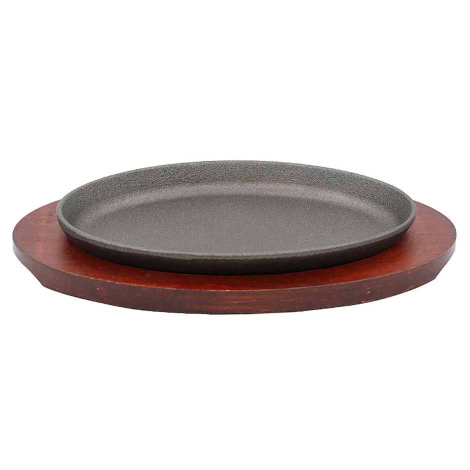 Chảo gang oval chống dính ăn beefsteak OEM SL2038