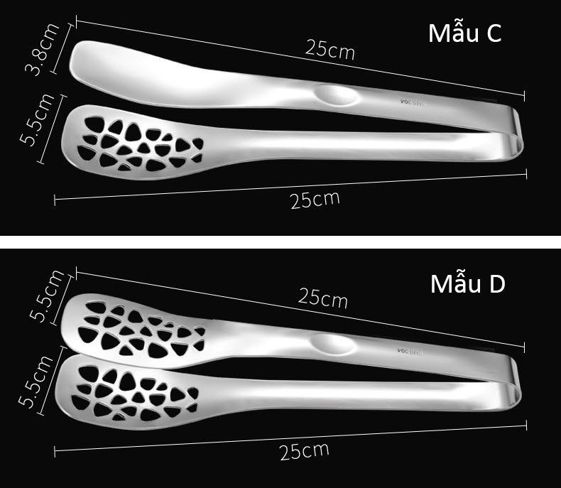 Kẹp gắp thức ăn inox 304 Jieyang ZH356