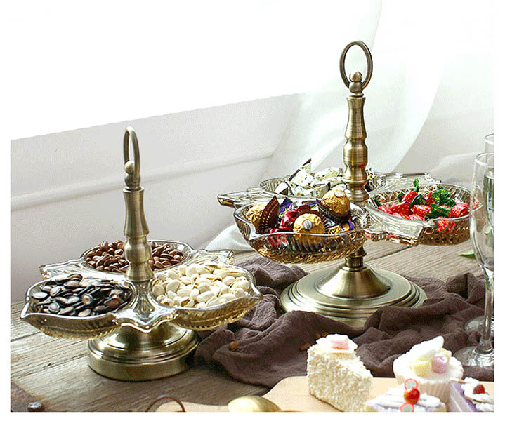 Kệ đựng bánh kẹo trái cây topping uống trà bằng thủy tinh NW1