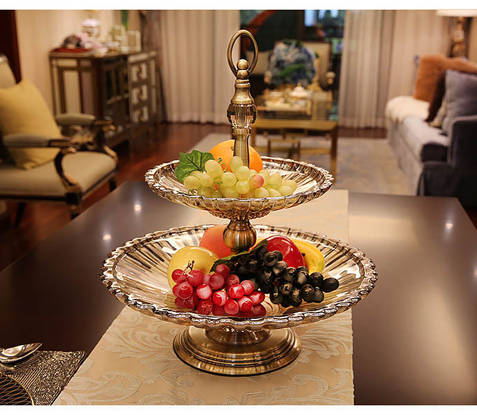 Kệ đựng bánh kẹo trái cây buffet 2 tầng thủy tinh NW101