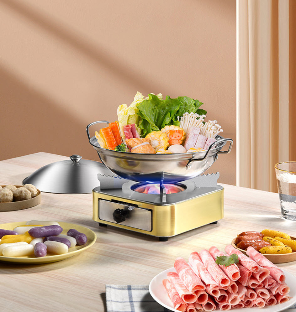 Bếp cồn hợp kim nhôm 18.5cm có ngăn cho cồn rời HS001