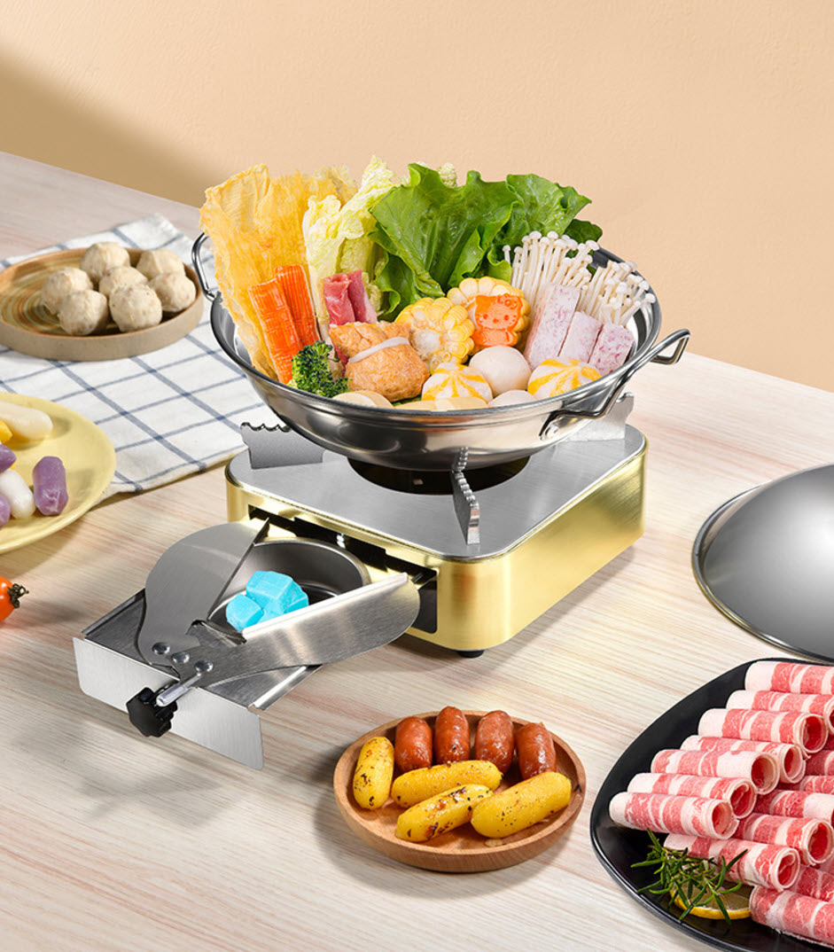 Bếp cồn hợp kim nhôm 18.5cm có ngăn cho cồn rời HS001
