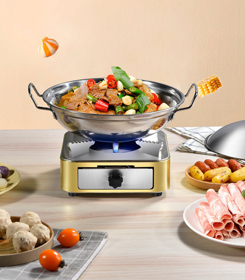 Bếp cồn hợp kim nhôm 18.5cm có ngăn cho cồn rời HS001