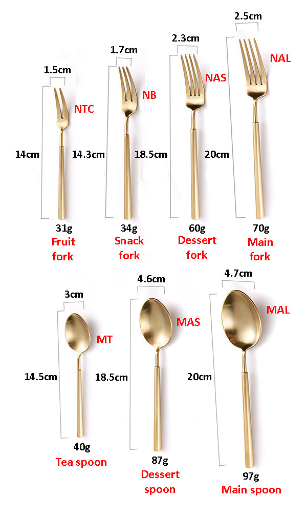 Bộ dao muỗng nĩa inox 304 mạ vàng Leon Y430.