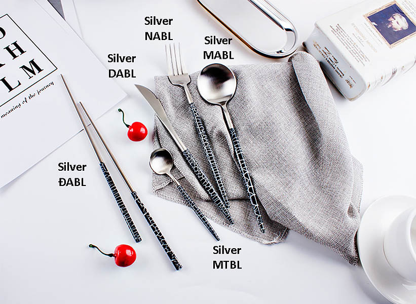 Bộ dao muỗng nĩa đũa inox 304 mạ vàng Mochase B202.