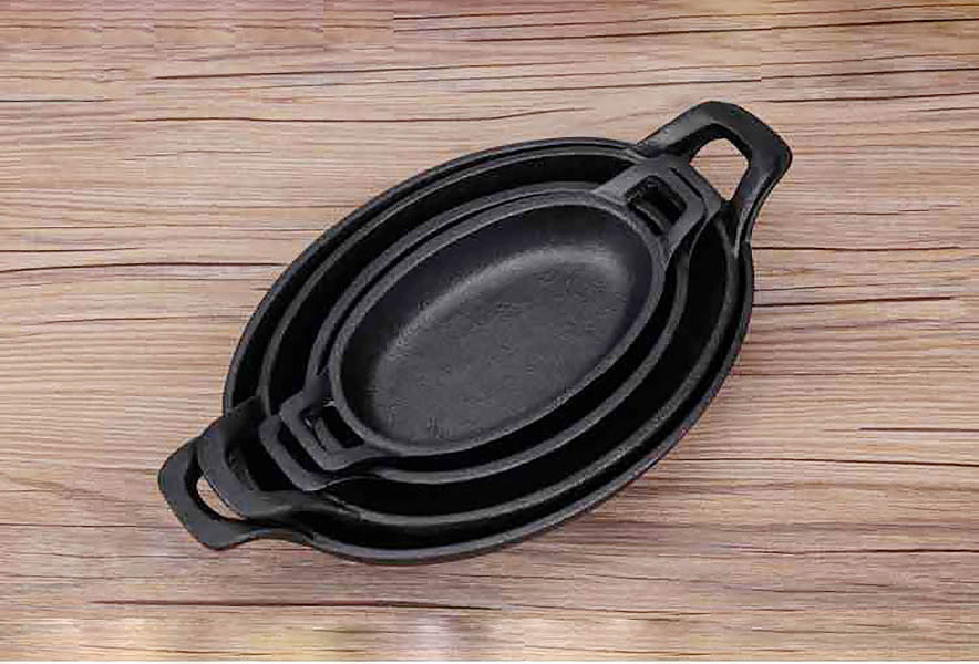 Chảo gang oval 2 quai Jinghui JHTYJP nhiều size