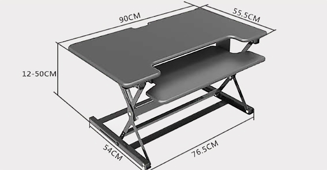 Bàn vi tính nâng hạ chiều cao OEM ZC087 để trên mặt bàn