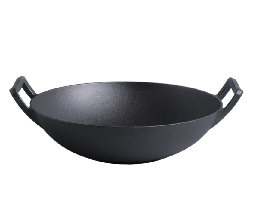 Chảo gang bầu 2 quai không chống dính 32-36cm OEM CO008
