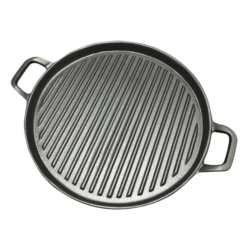 Chảo gang nướng thịt 30cm đáy vân sọc OEM YJP30