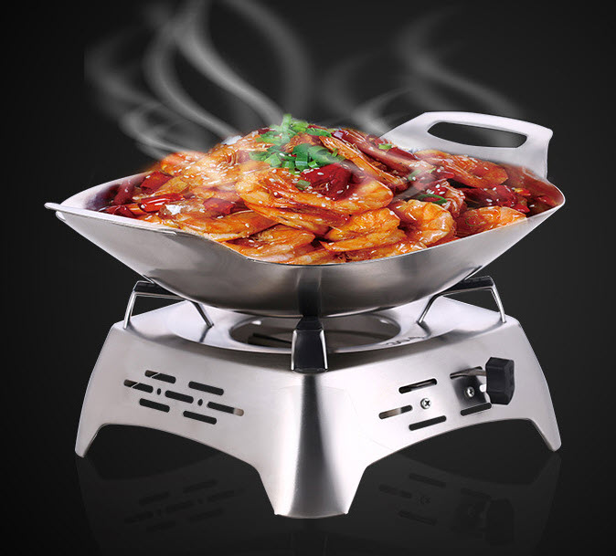 Bộ chảo hâm nóng thức ăn kèm bếp cồn inox 24cm OEM XF009